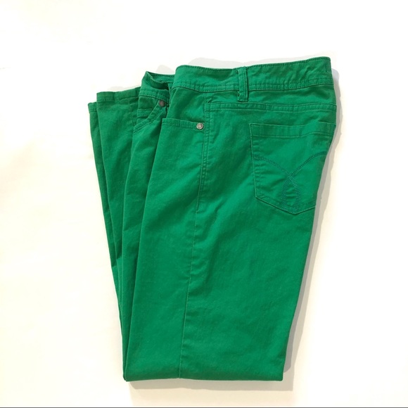 Calvin Klein Jeans Green Skinny Crop Jeans - Picture 2 of 8
